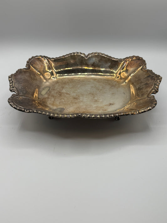 Silver Footed Bowl & Small Tray