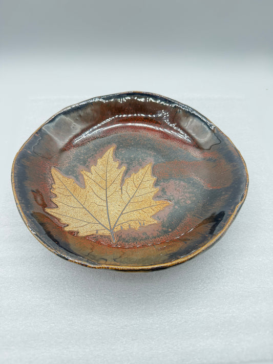 Glazed Ceramic Leaf Bowl