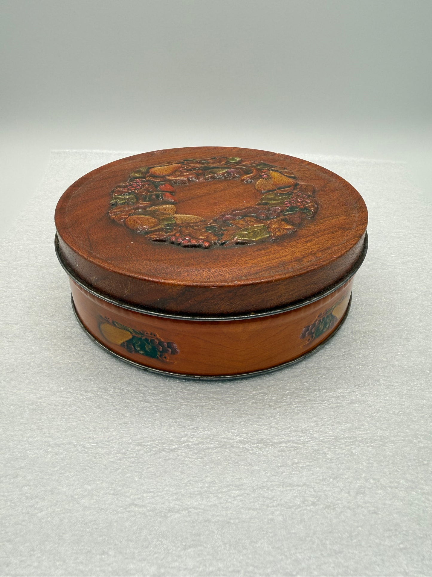 Vintage Tin with Embossed Fruit