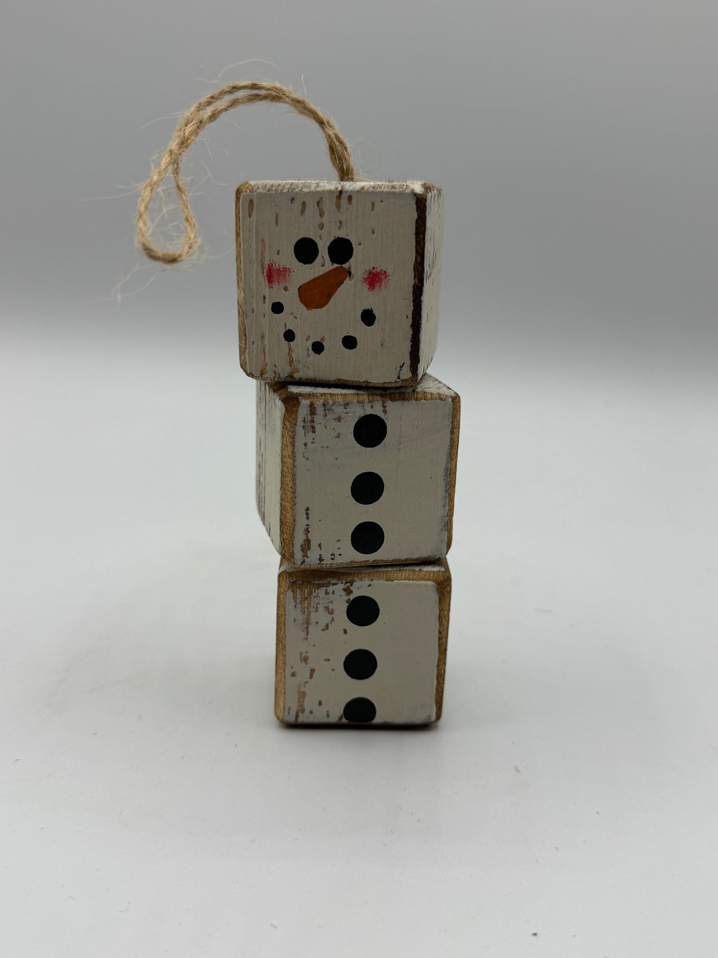 Wood Block Snowman ornament