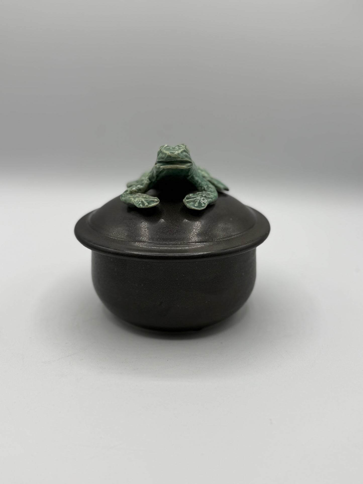 Frog Handmade Lidded Bowl by Crutchfield Pottery
