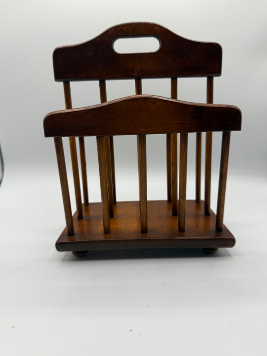 Mid-Century Wood Napkin Stand