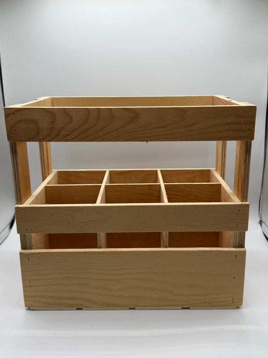 Six Compartment Wood Crate
