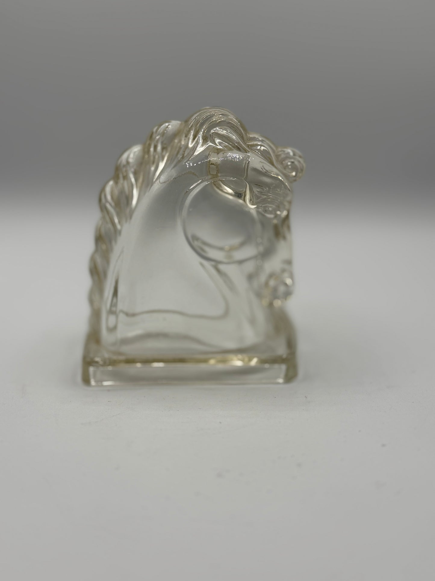 Vintage Federal Clear Glass Horse Head Bookend