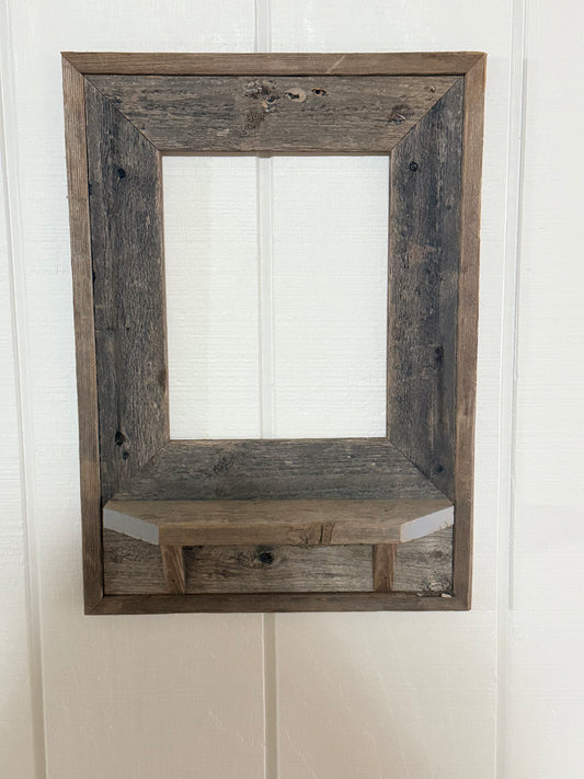 Barn Wood Picture Frame and Shelf