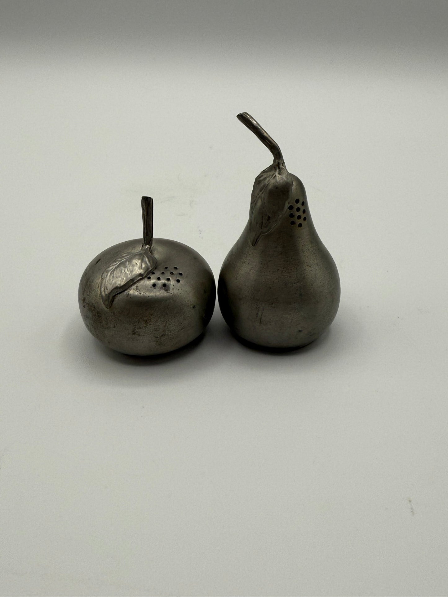 Pewter Pear & Apple Salt & Pepper Shakers
