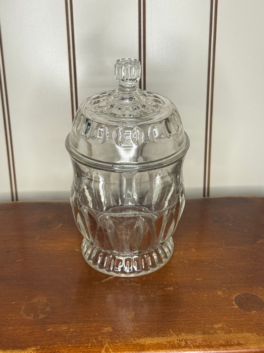 Lidded Heavy Glass Jar