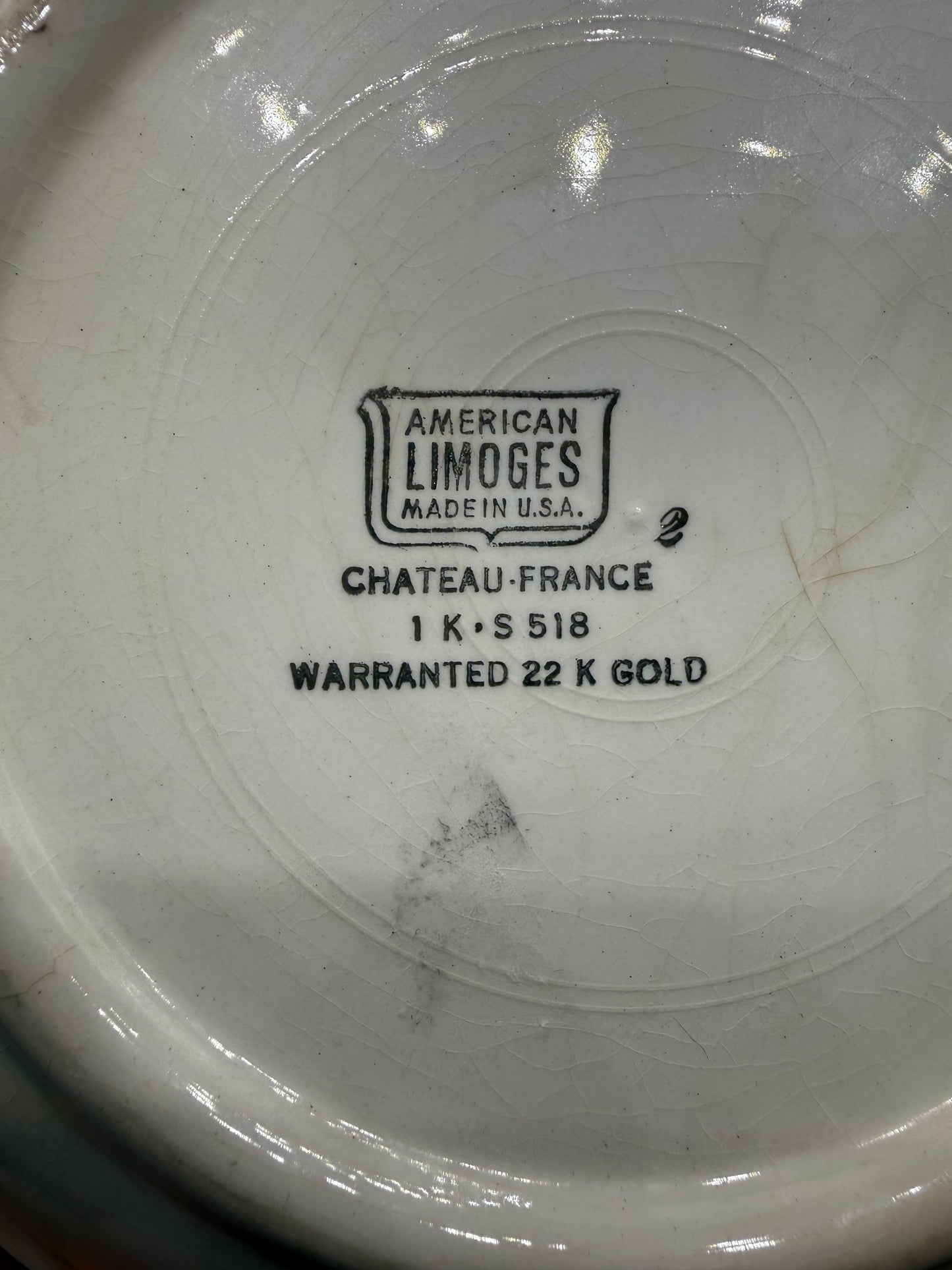 Limoges Bowl with Gold Trim