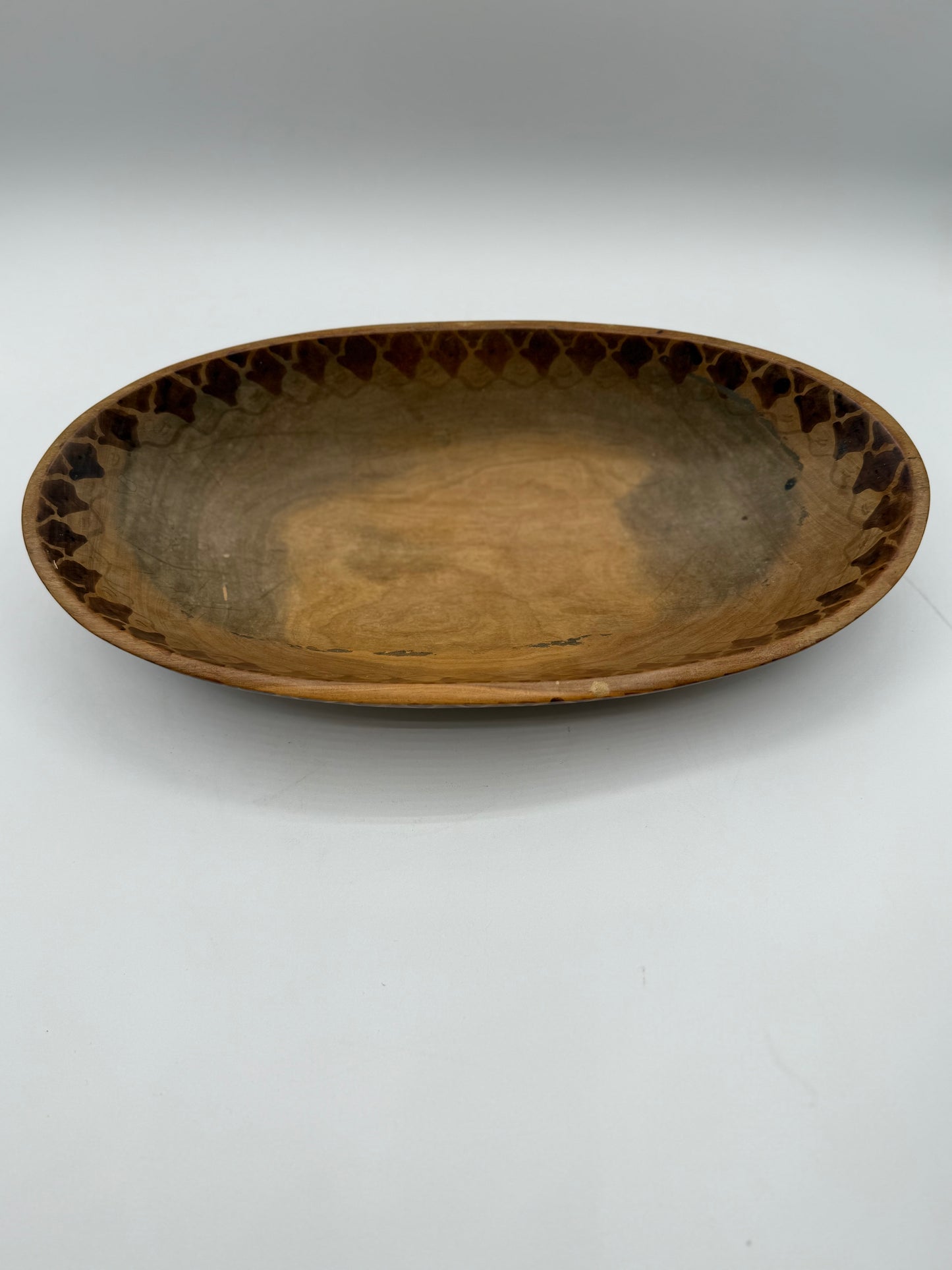 Vintage Kenyan Hand-Carved and Painted Wood Bowl