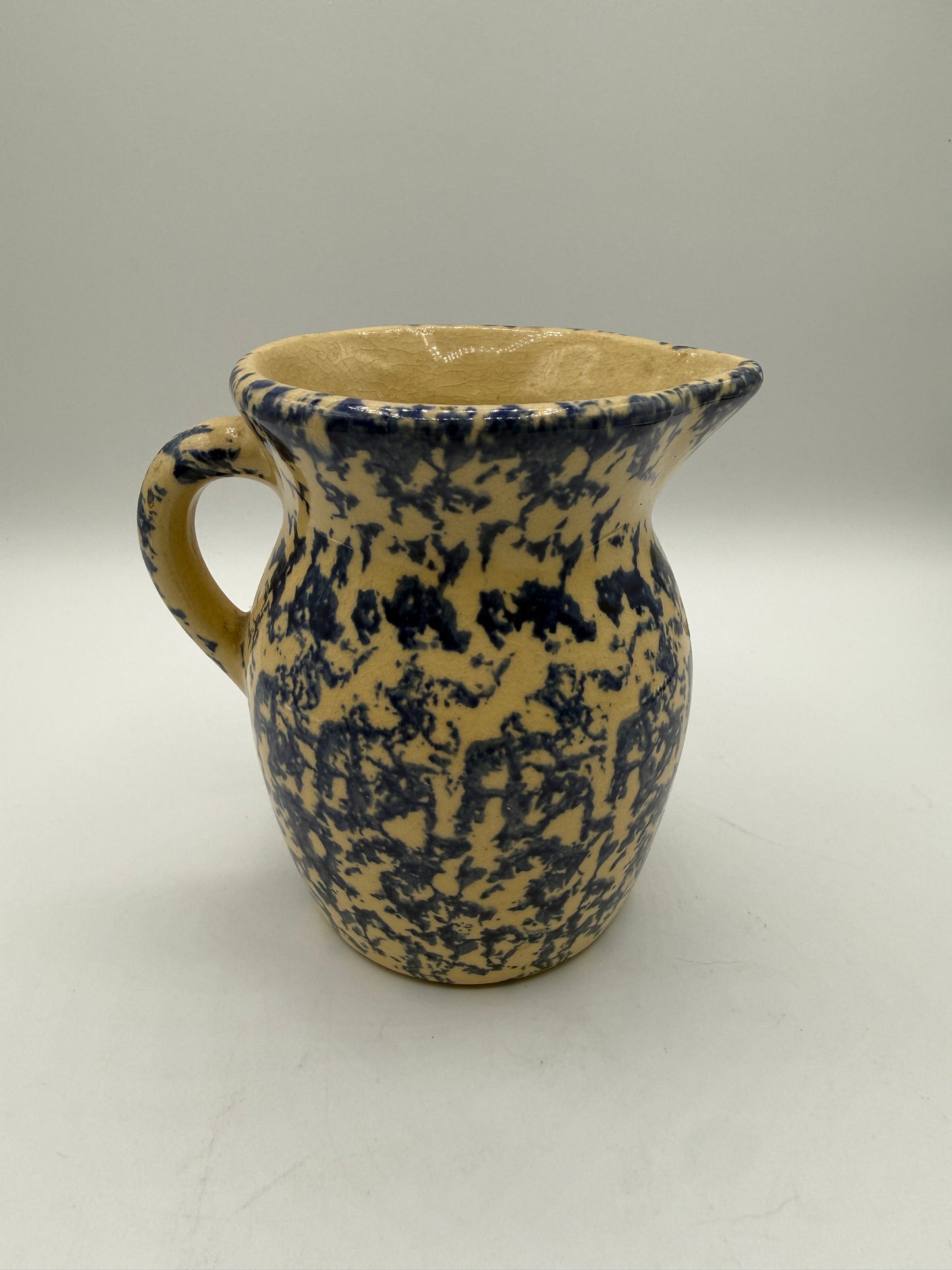 Robinson Ramsbottom Pottery Blue Sponge Ware Small Pitcher