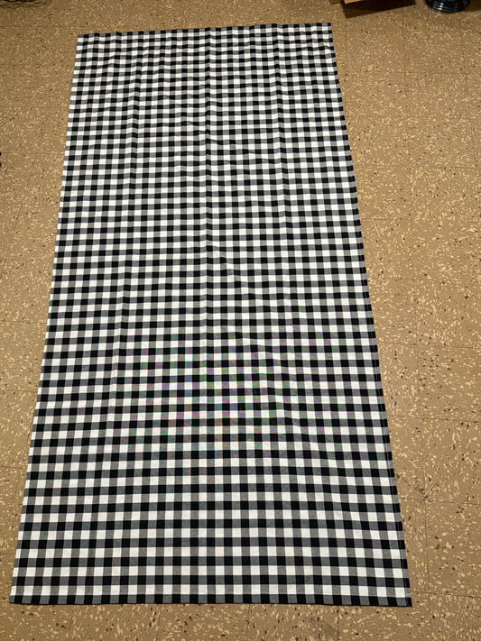 Pair of Black & White Check Curtain Panels