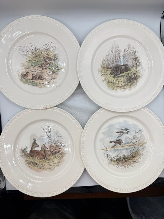 Set of Four Villeroy & Boch Fontainebleau Wild Game Plates