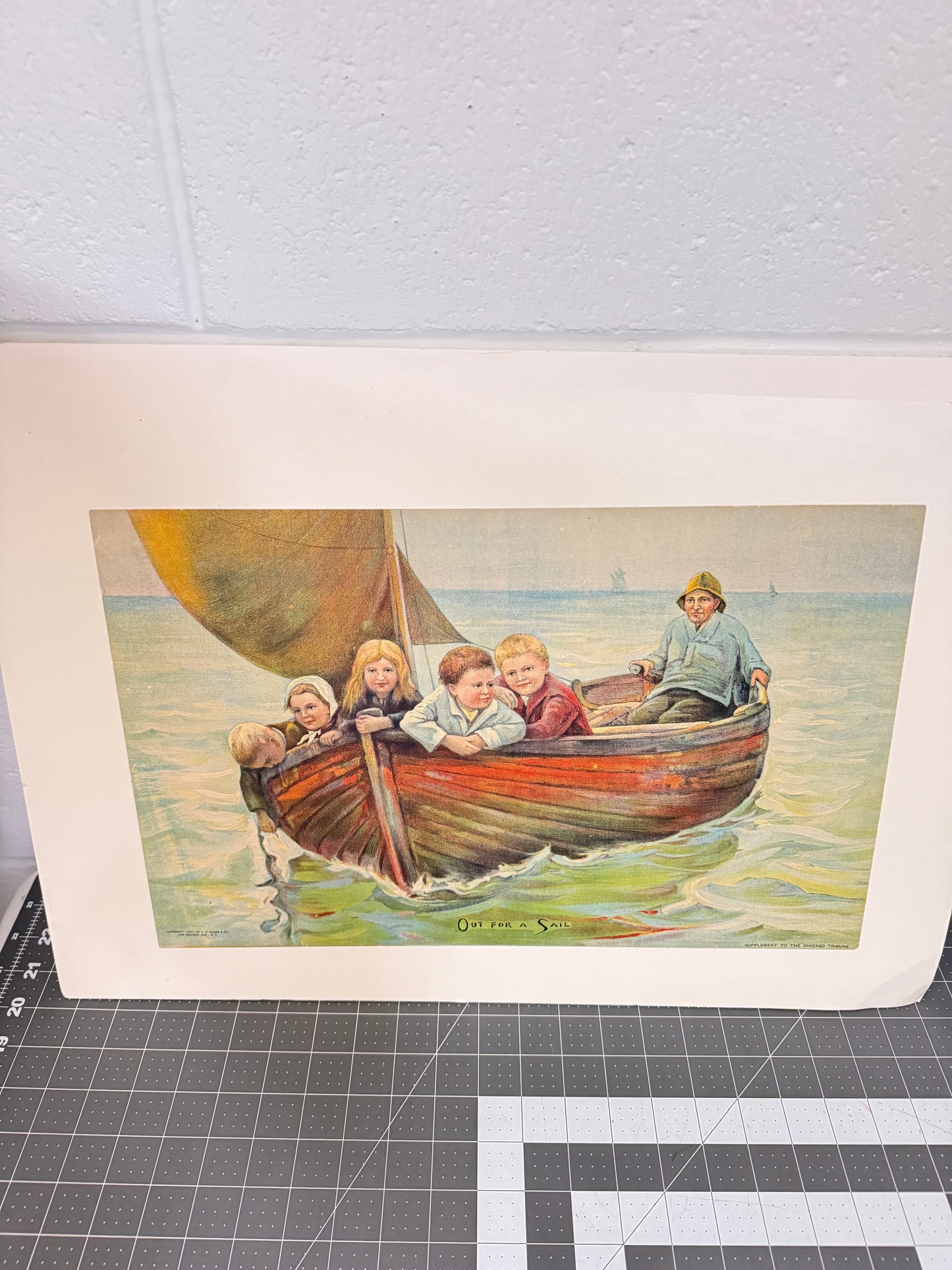 “Out for a Sail” Vintage Art Print