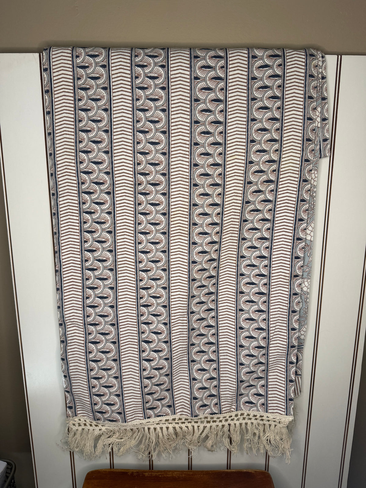 Blue & Ivory Table Runner