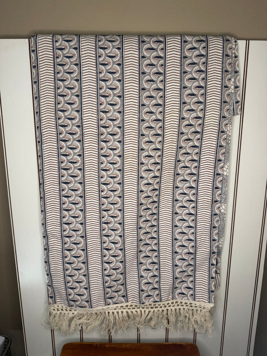 Blue & Ivory Table Runner