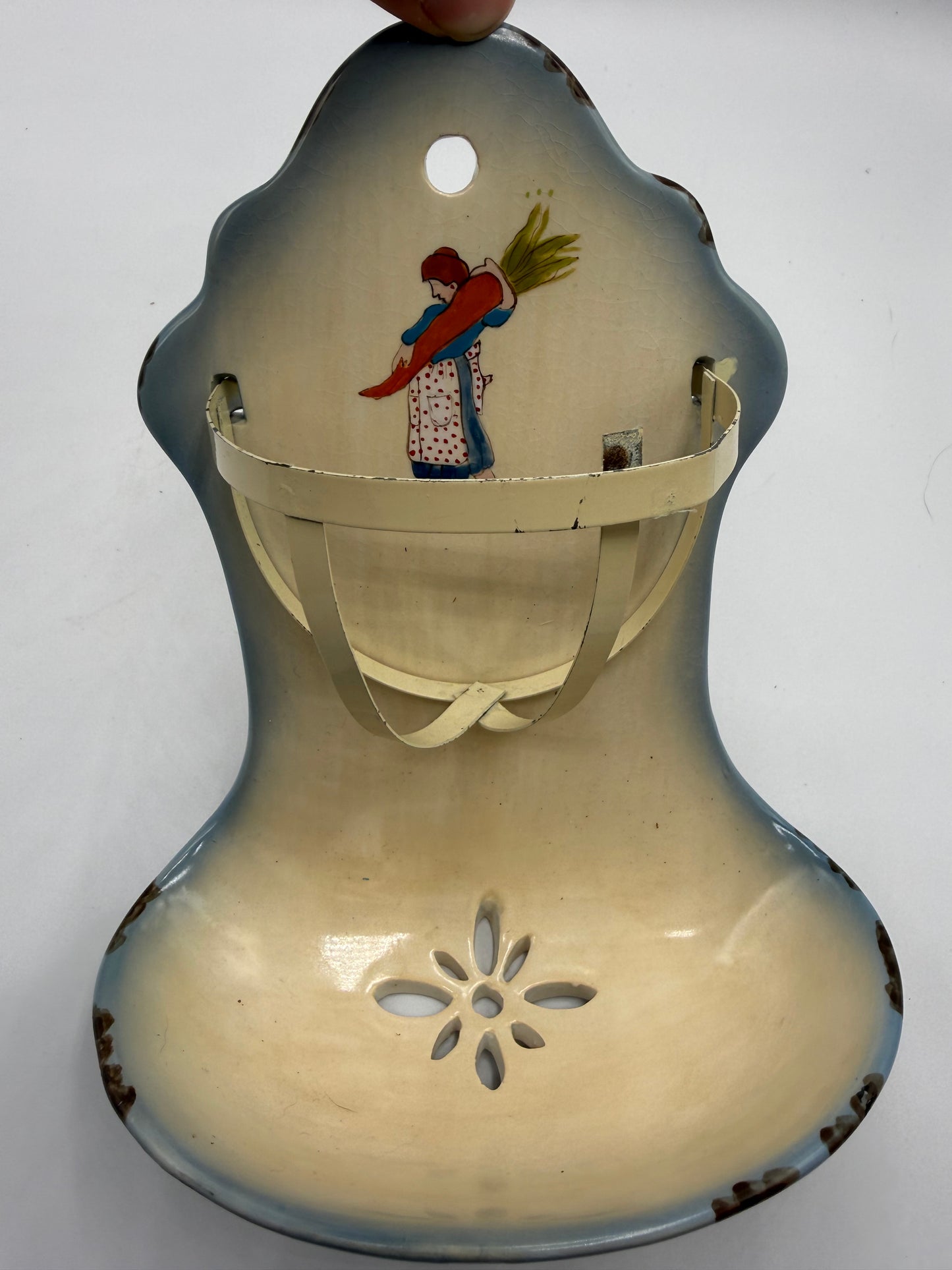 Vintage Hand Painted Wall Pocket