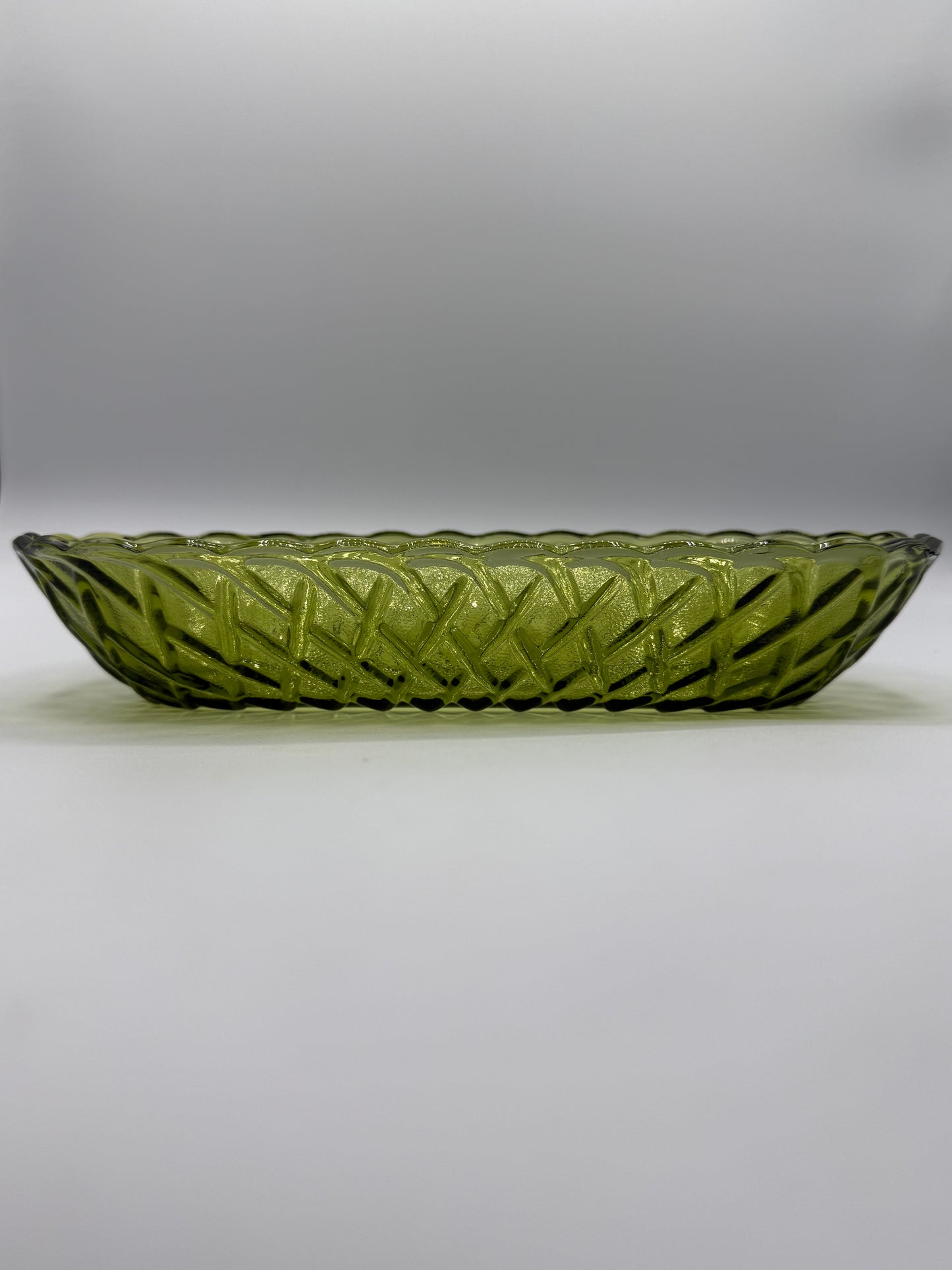 Vintage Indiana Green Glass Celery Dish