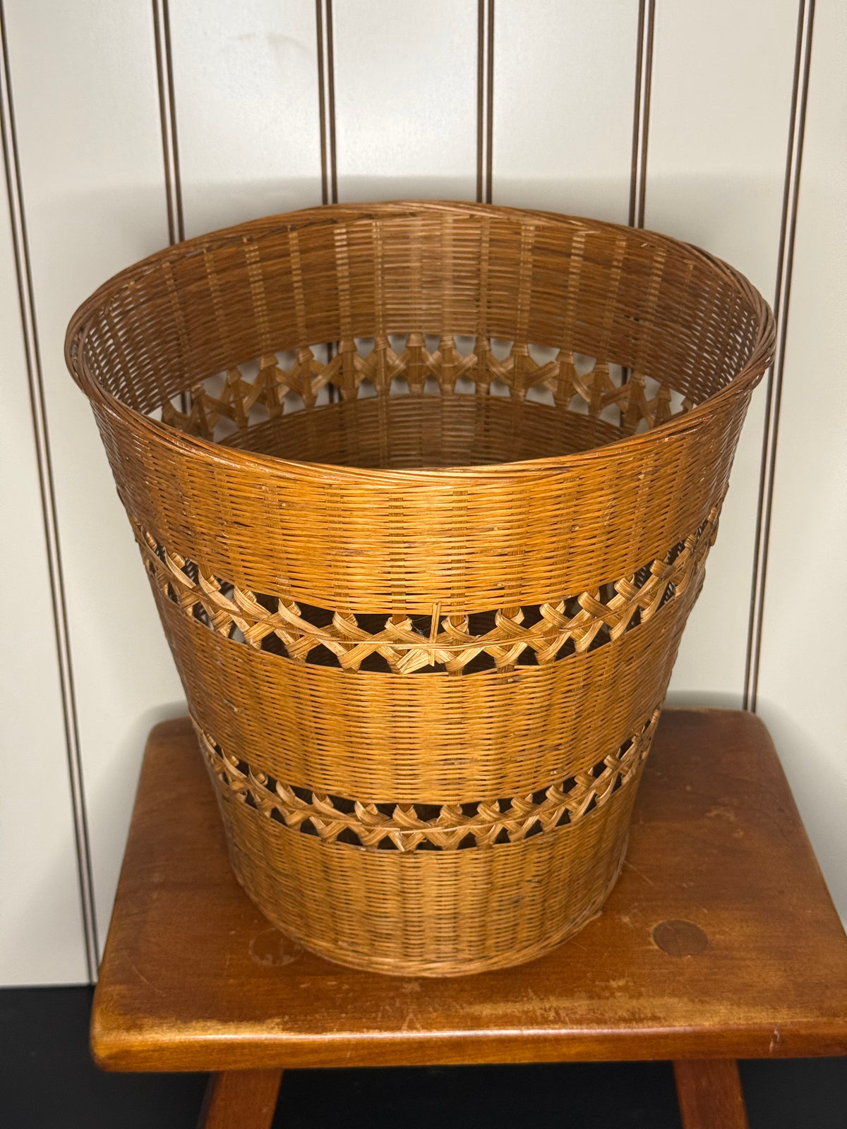 Vintage Wicker Waste Basket