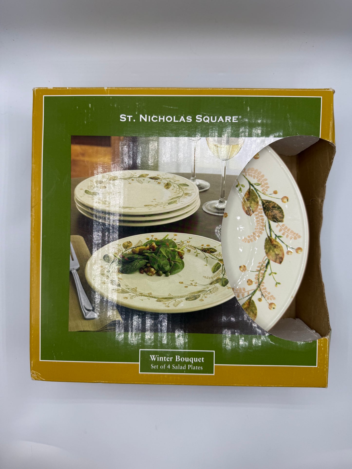 Saint Nicholas Square Set of Four Fall Themed Plates