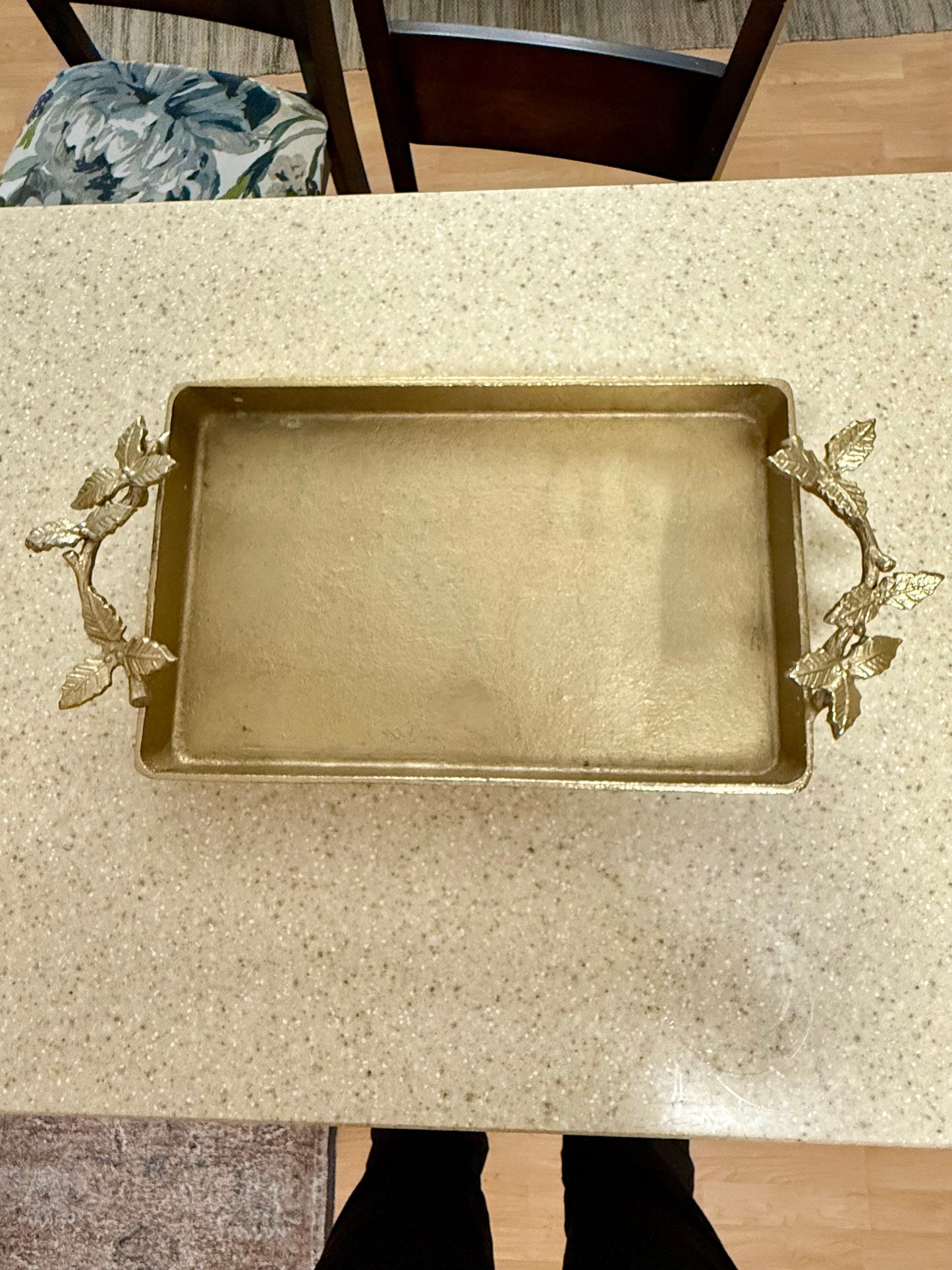 Gold Poinsettia Tray