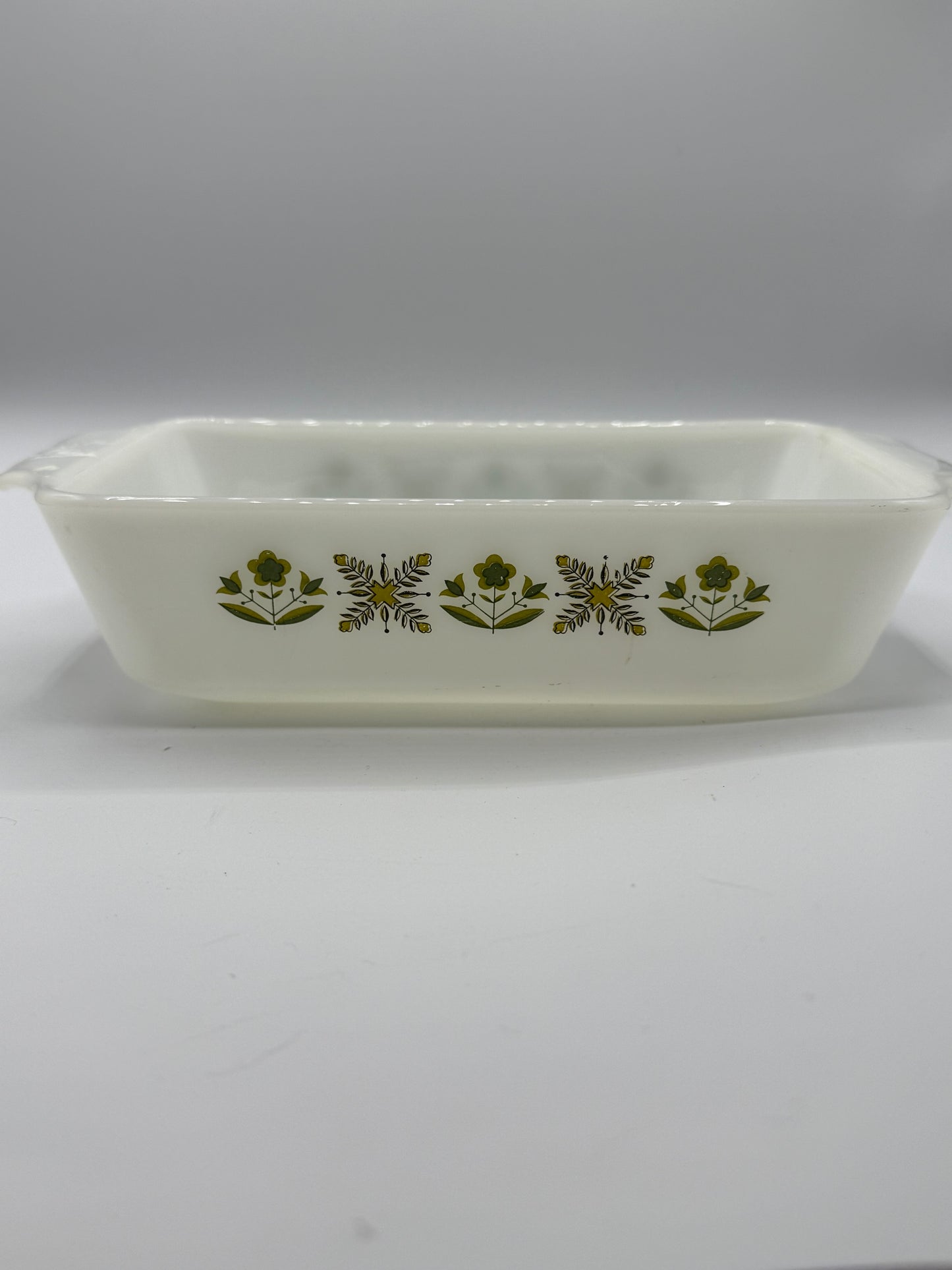 Vintage Anchor Hocking Green Meadow Casserole Dish