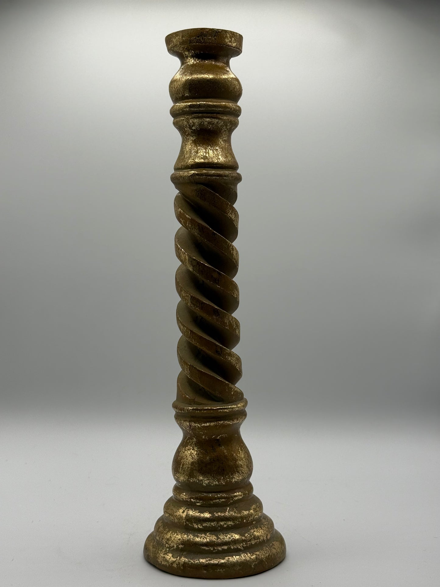 Barley Twist Gold Leaf Candlestick