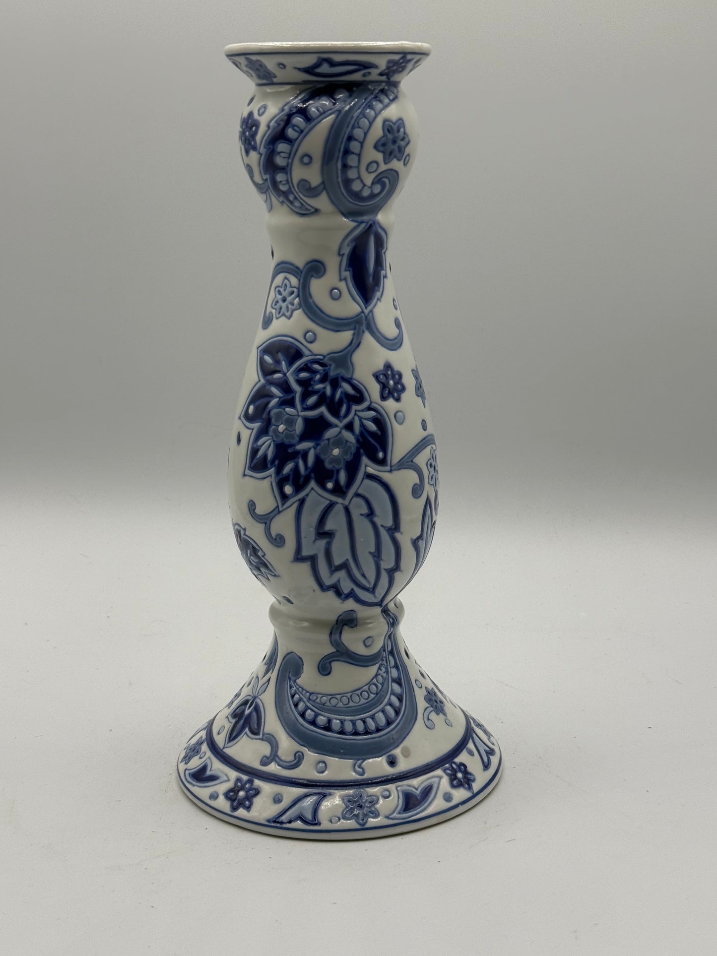 Blue & White Chinoiserie Candlestick