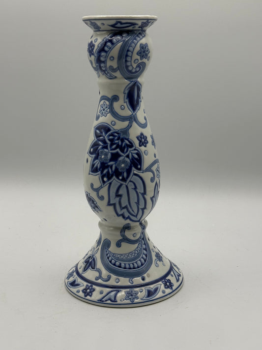 Blue & White Chinoiserie Candlestick