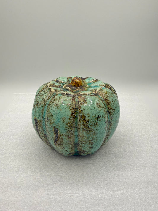 Blue Ceramic Pumpkin