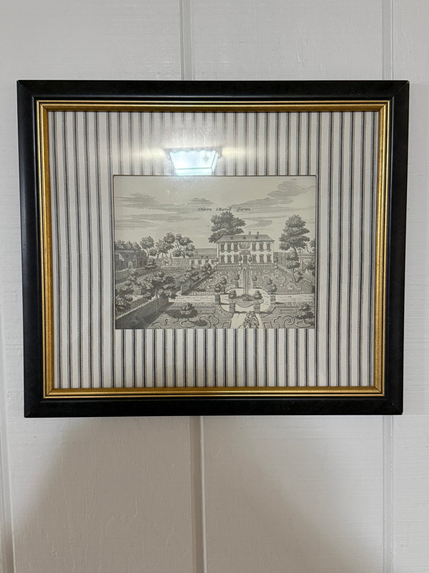 European Estates #1 Framed Print with Ticking Stripe Mat