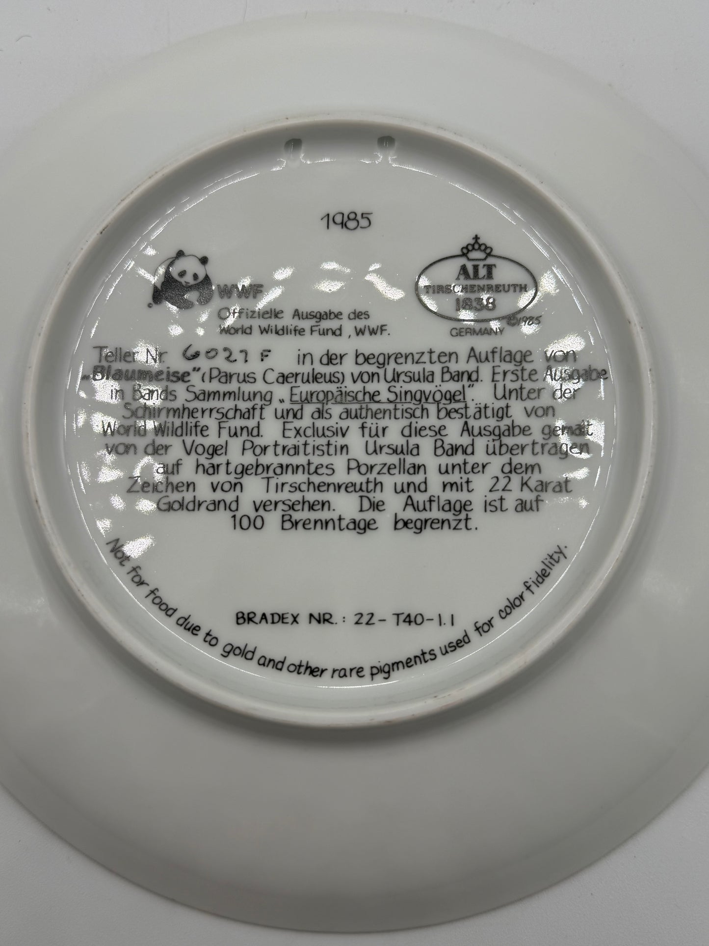 1986 World Wildlife Fund Birds Plates (set of four)