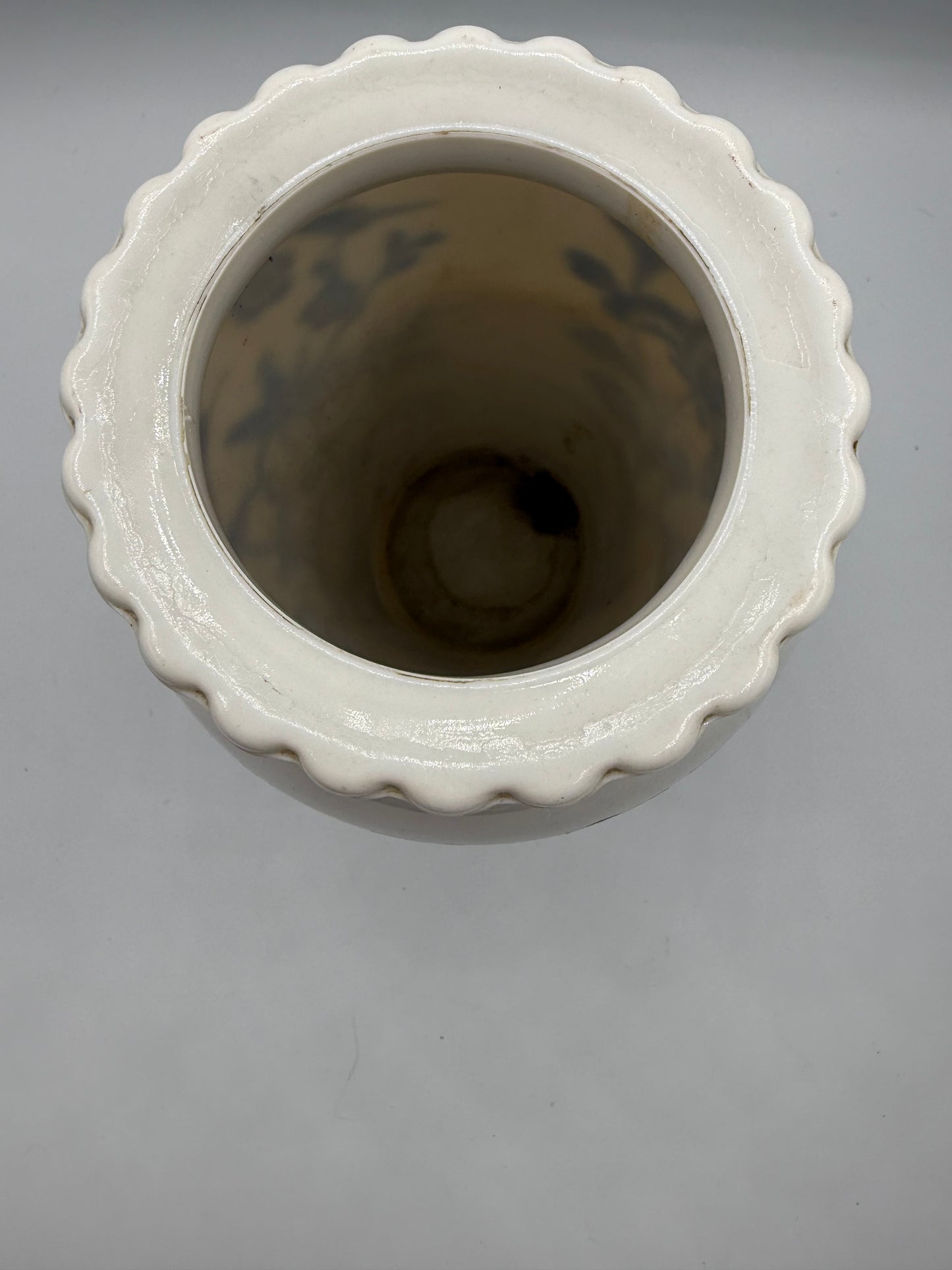 Vintage Anchor Hocking Milk Glass Hand Painted Vase