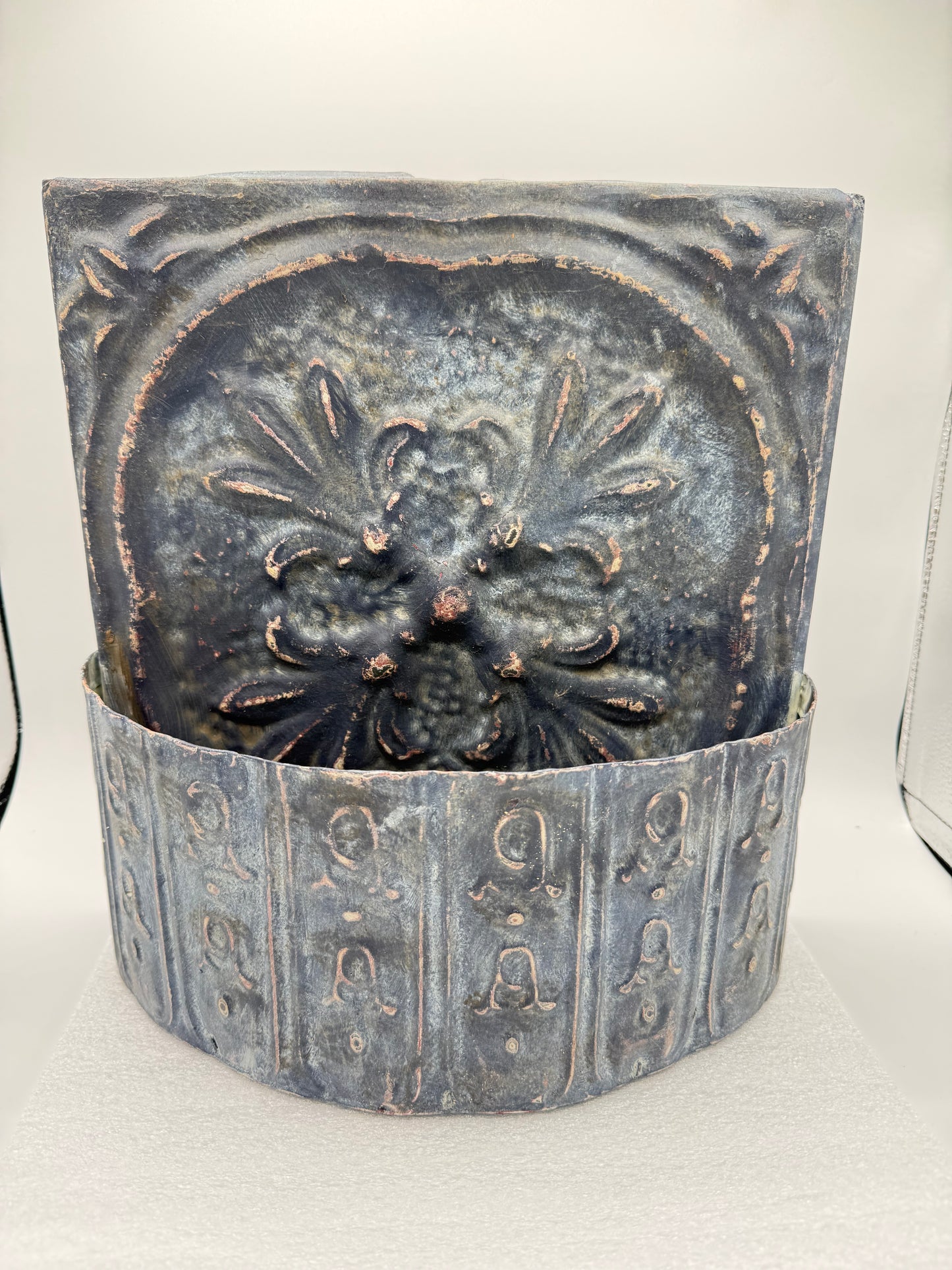 Vintage Tin Tile Wall Basket