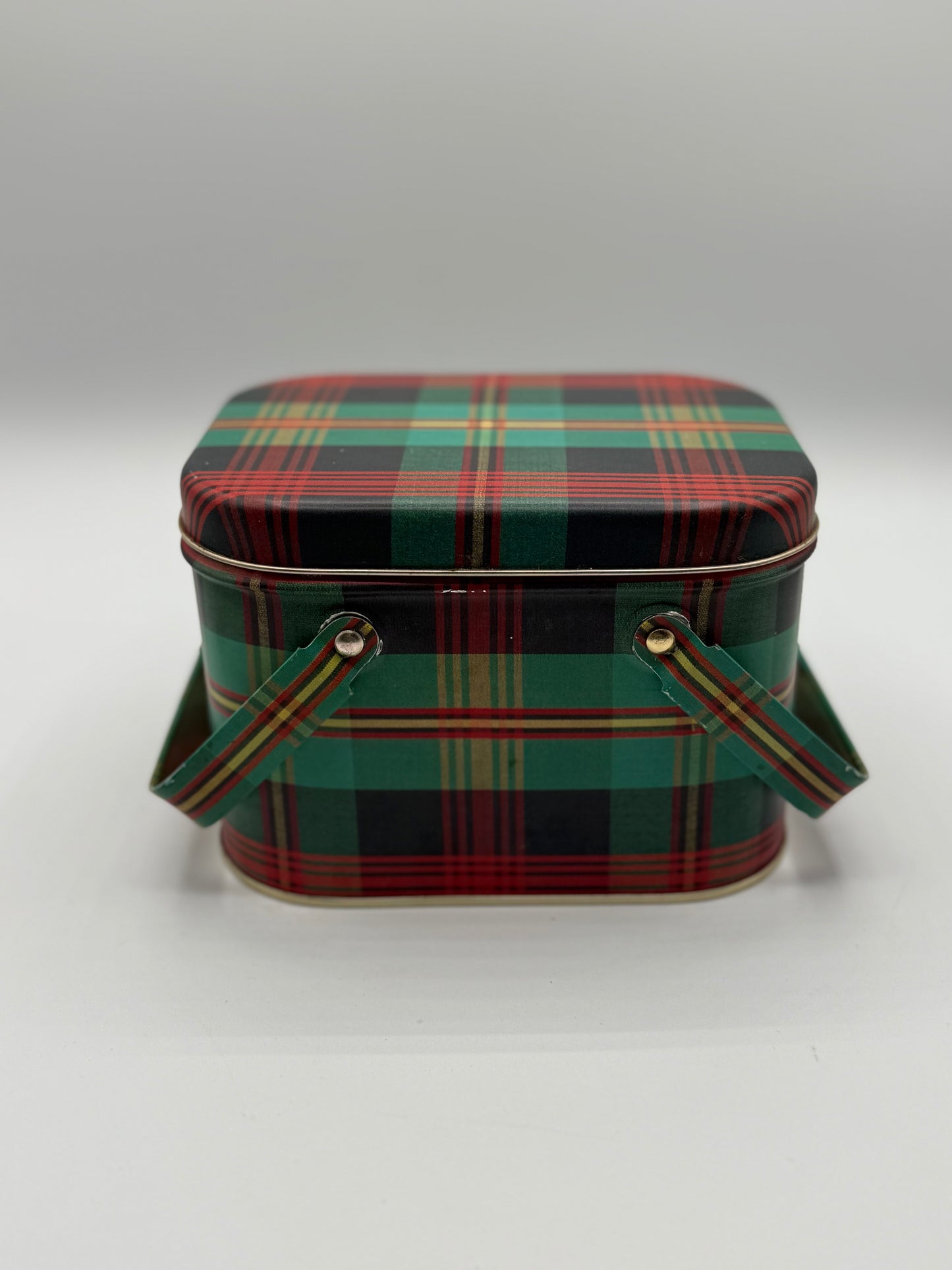 Plaid Storage Tin