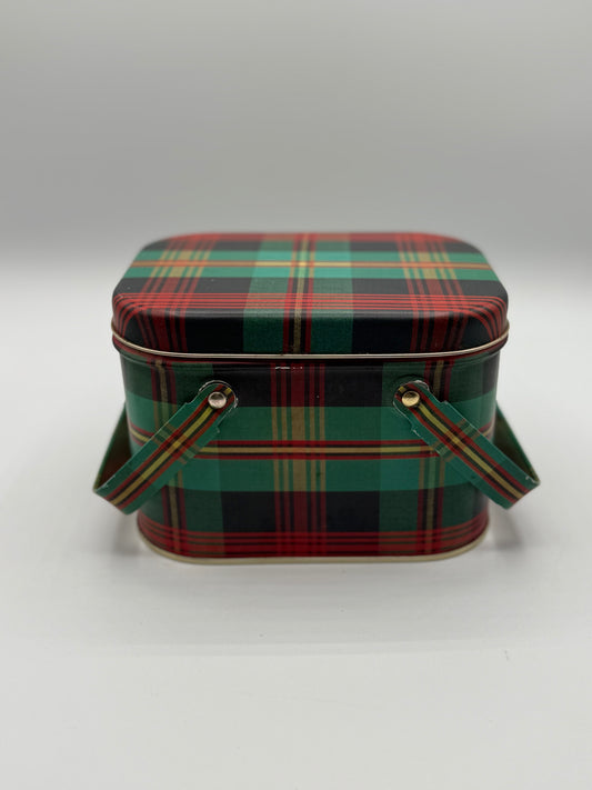 Plaid Storage Tin