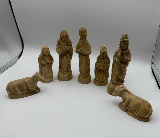 Hand Carved Wood Nativity Set