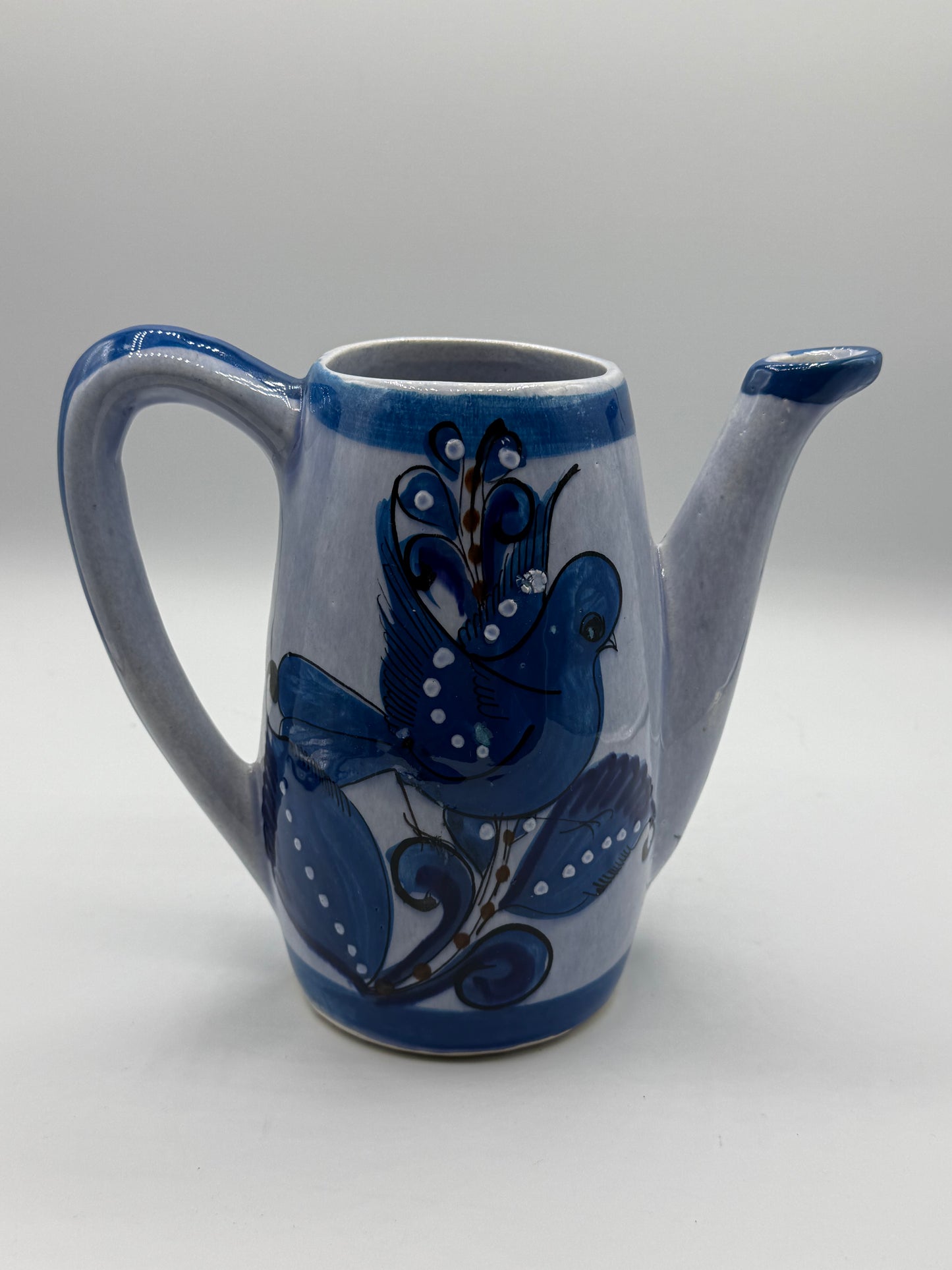Mid Century Tonala Bluebird and Butterfly Teapot