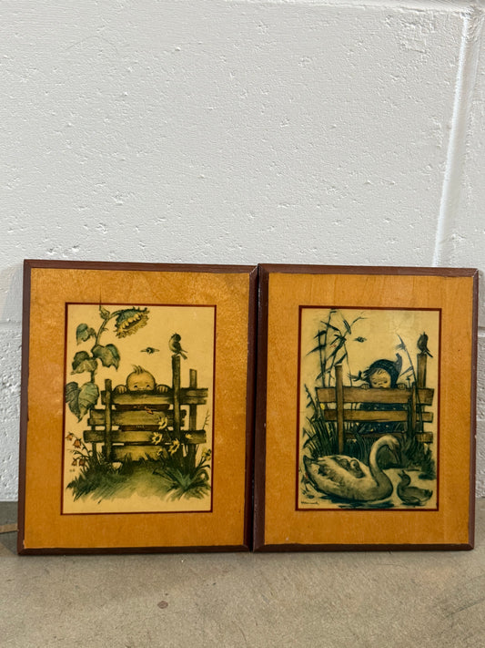 1960’s Folk Art Prints (Set of 2)
