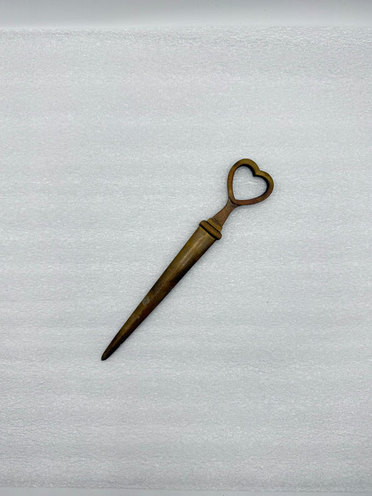 Vintage Woodbury Pewterers Heart Shaped Letter Opener