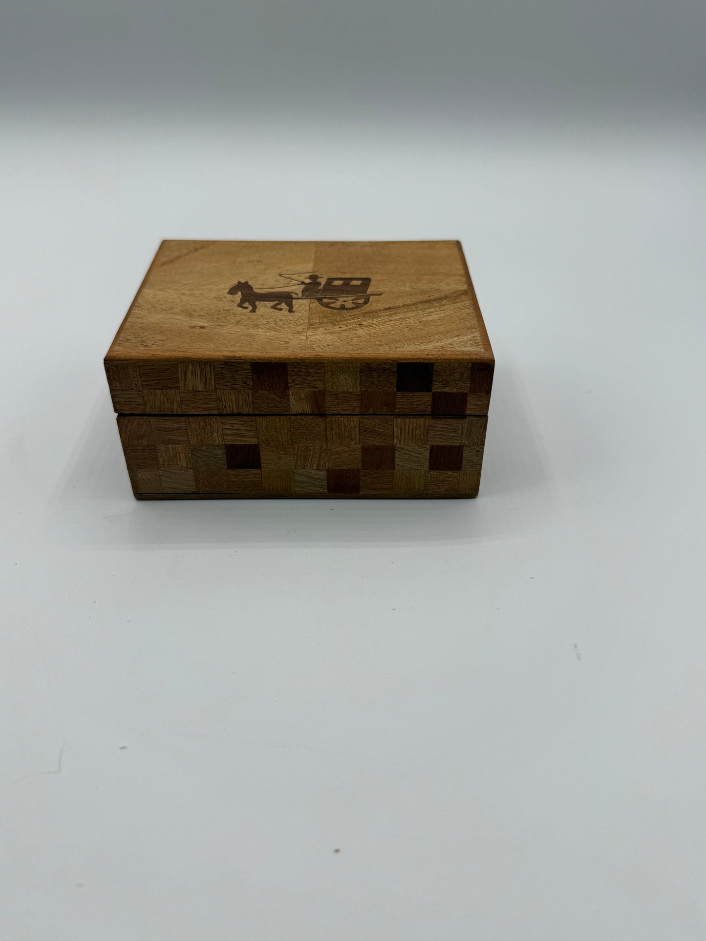 Horse Drawn Buggy Wood Trinket Box (made in Japan)