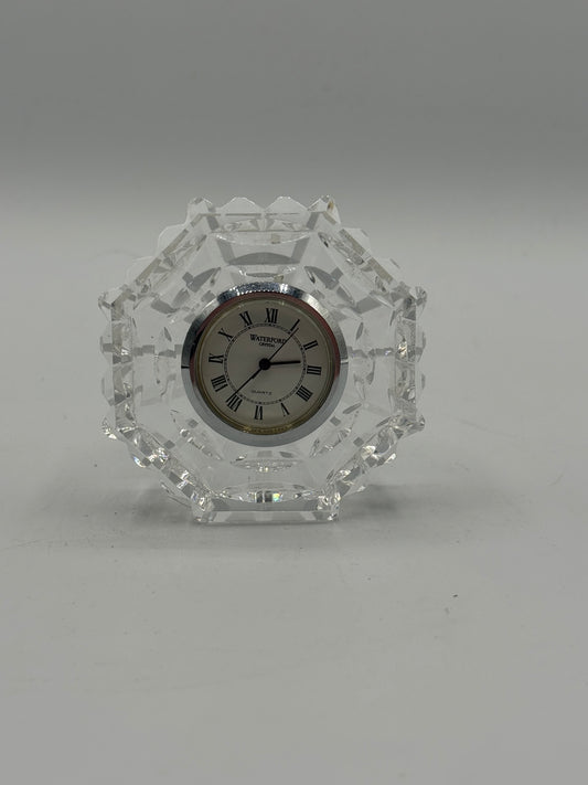 Waterford Crystal Octagon Desk Clock/Paperweight