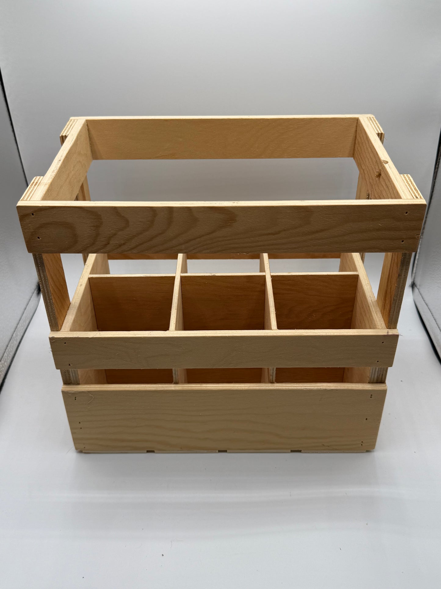 Six Compartment Wood Crate