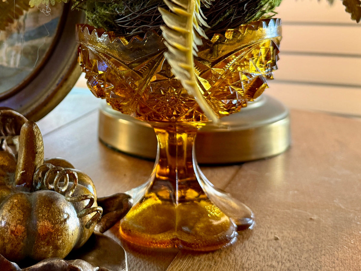 Vintage Amber Candy Dish