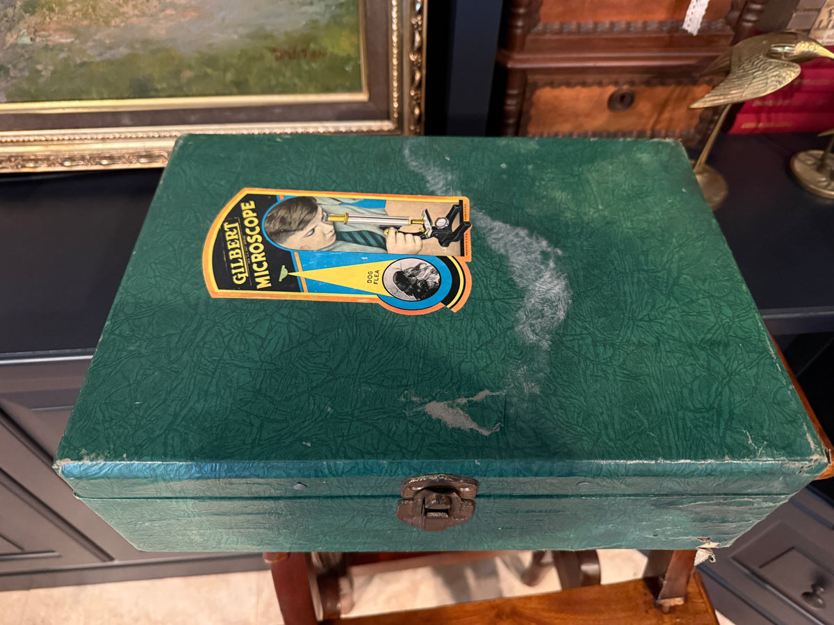 Vintage Microscope Box with Glass Bottles