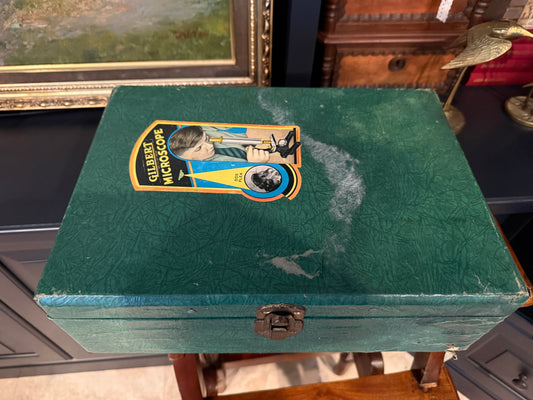 Vintage Microscope Box with Glass Bottles