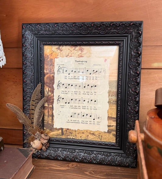 Framed Vintage Thanksgiving Sheet Music