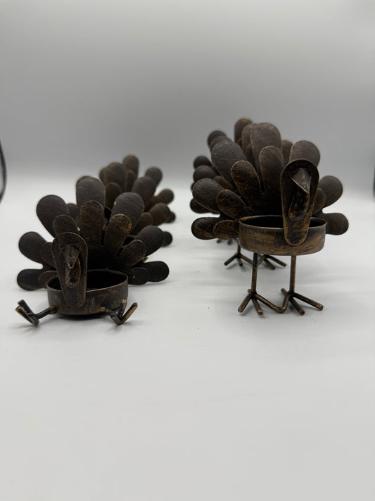 6-Piece Set of Turkey Votive Candle Holders