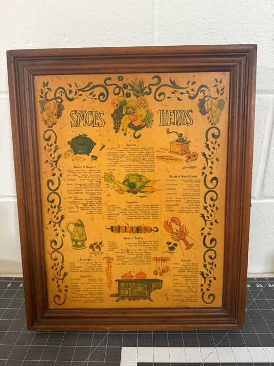 1970 Three Mountaineers Wooden Spice Cabinet