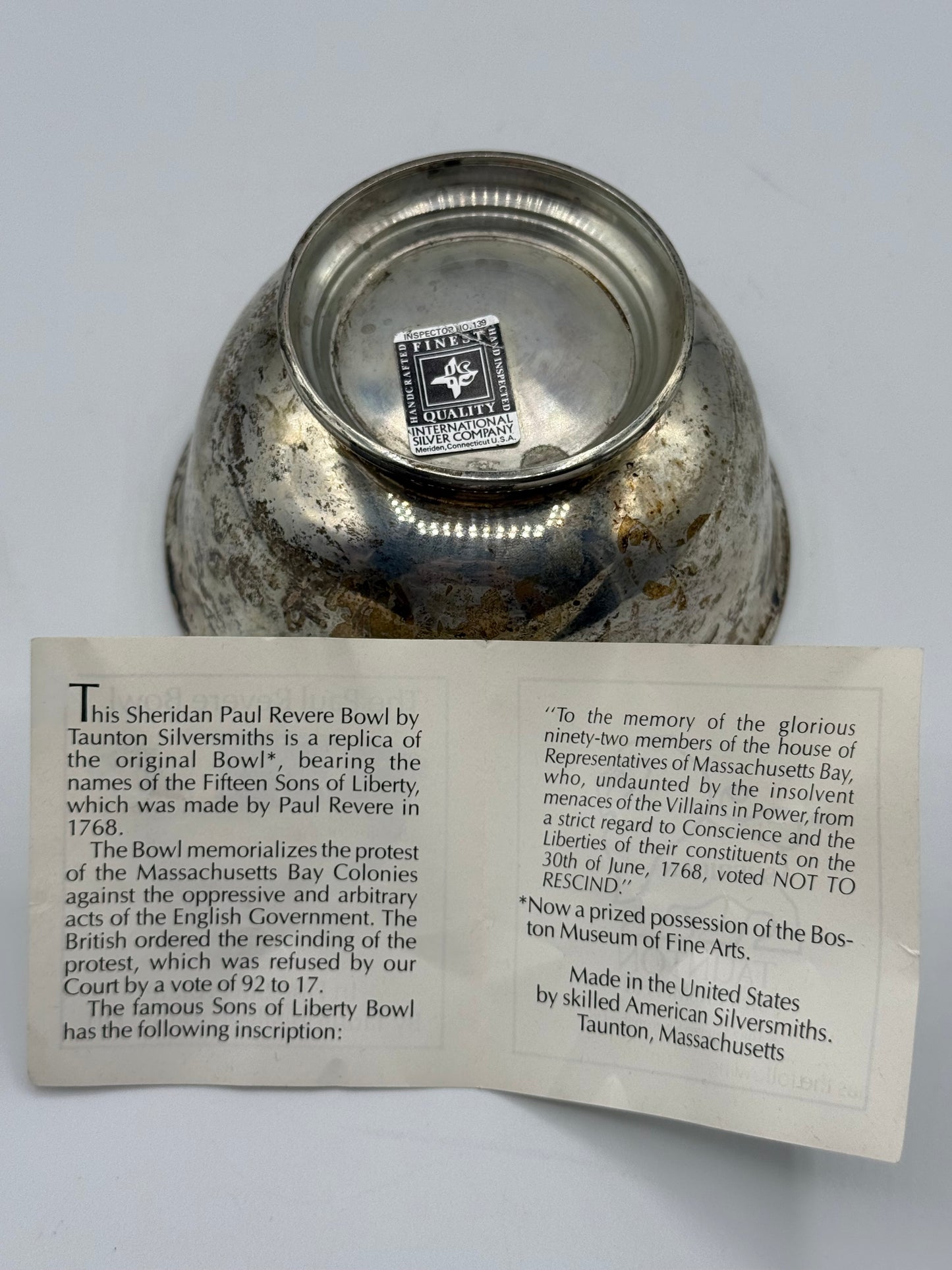 Paul Revere Silver Plated Bowl