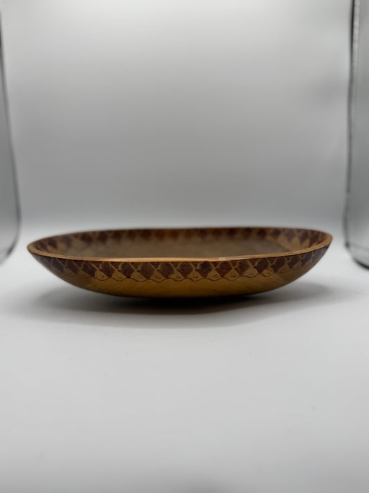 Vintage Kenyan Hand-Carved and Painted Wood Bowl